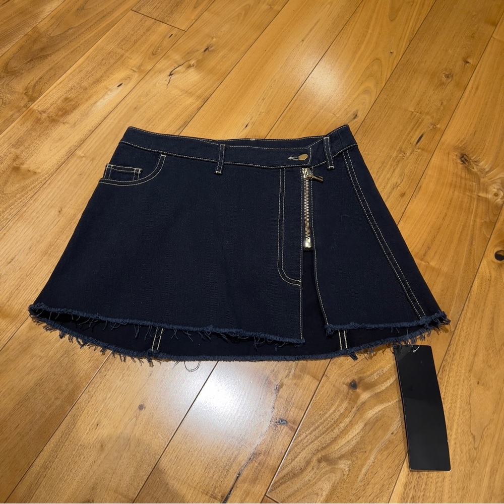 ARE YOU AM I Black Denim Mini Skirt
